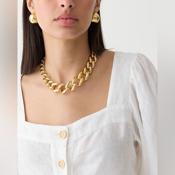 NWT J. Crew Squareneck button-up top in linen - Picture 6 of 11